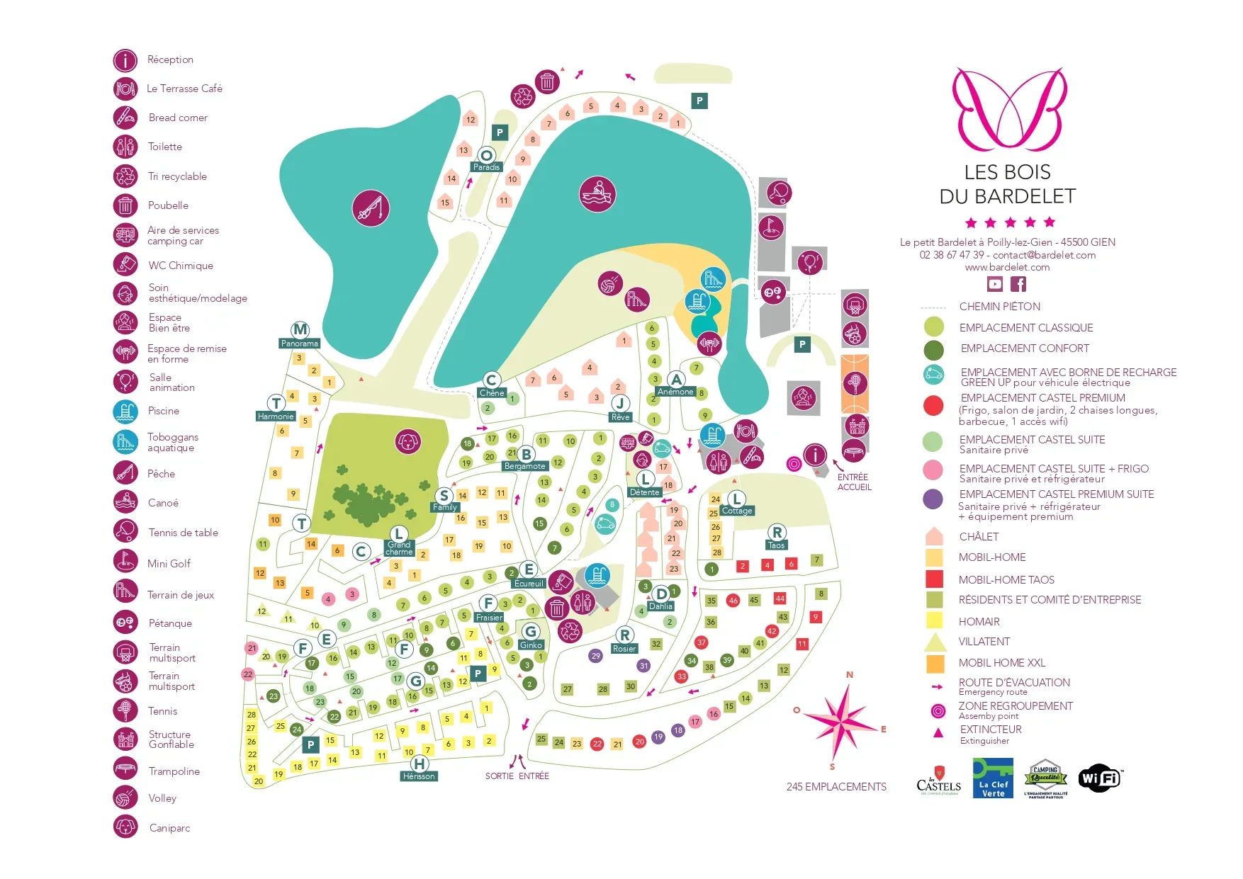 Plan du camping bois bardelet