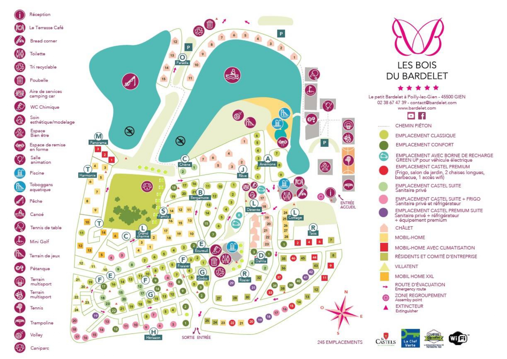 Plan du camping bois bardelet